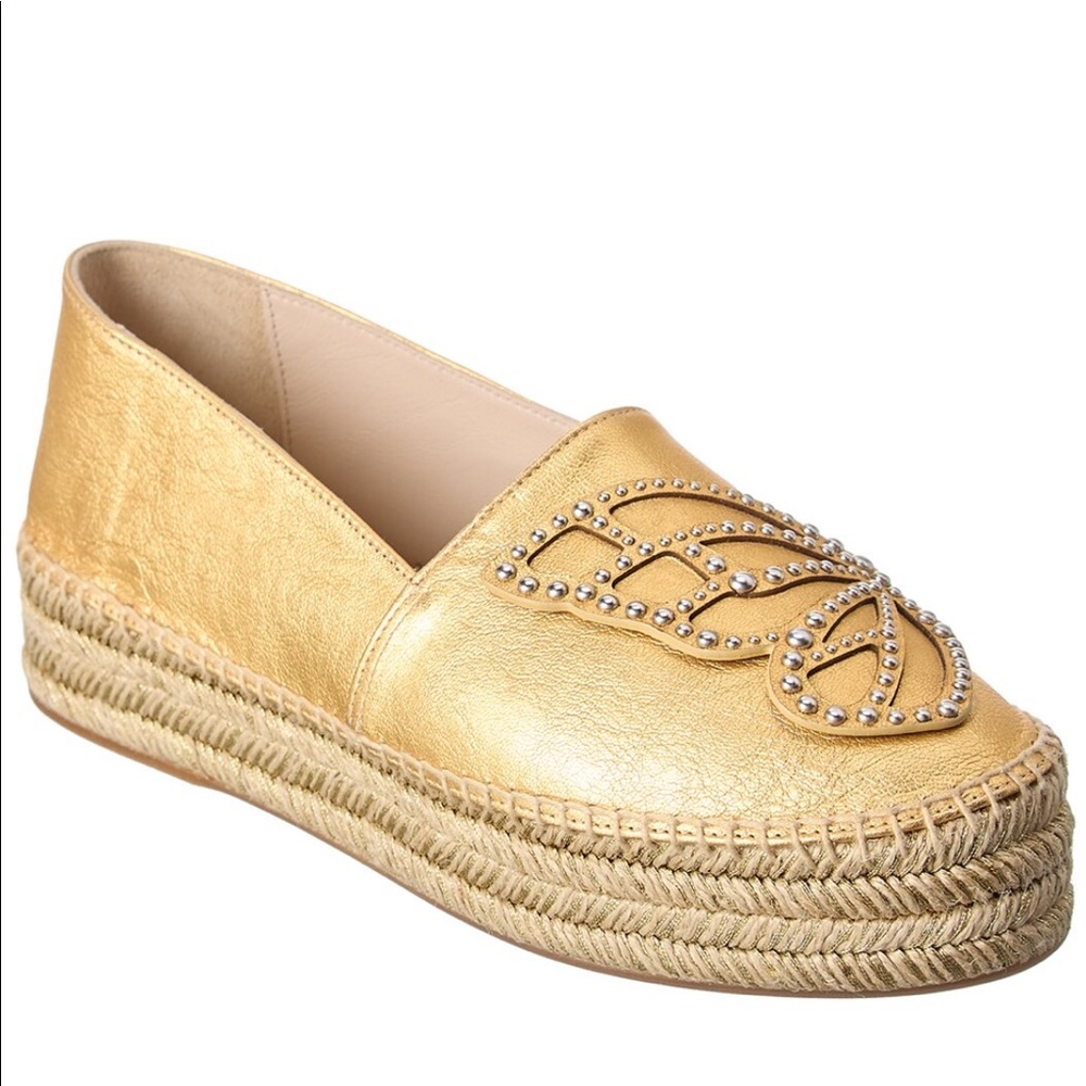 Brand New Sophia Webster Butterfly Espadrille. Size 41 (European). Gold leather.